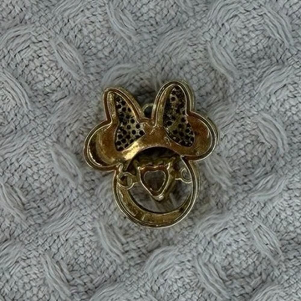 Disney Minnie Mouse Bowtiful Gold Necklace Charm Pendant Crystal Silver Plated - Picture 4 of 12